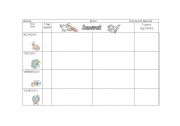 English Worksheet: Homework Weekly Record