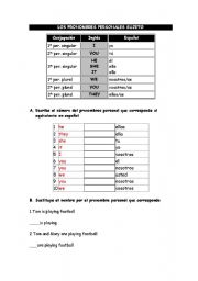 English worksheet: personal pronouns