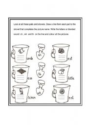 English worksheet: USE OF BLENDED SOUNDS 