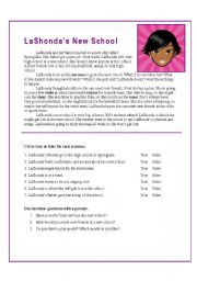 English Worksheet: LaShondas New School