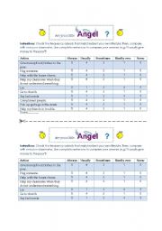 English Worksheet: Are you a little angel?
