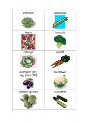 English Worksheet: vegetables