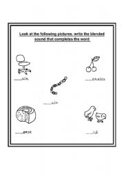 English worksheet: Blended sounds