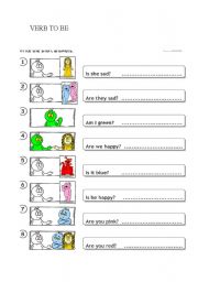 English worksheet: VERB TO BE