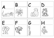 English worksheet: animals alphabet