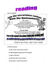 English worksheet: join the eco science contest 