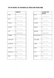 English worksheet: Vocabulary-read and draw