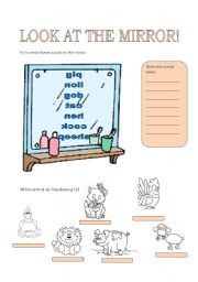 English worksheet: look at the mirror