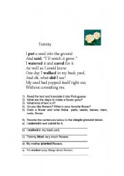 English worksheet: flowers - simple past tense