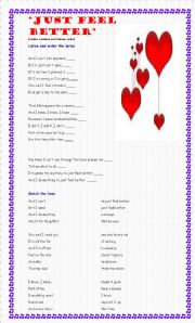 English Worksheet: Song: Just feel better by Carlos Santana and Steve Tyler