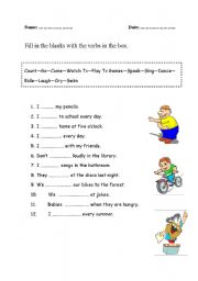 English worksheet: Action verbs exercise
