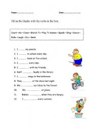 English Worksheet: Action verbs exercise