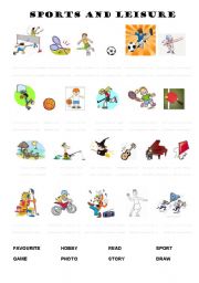 English worksheet: Starters - Sports and leisure.