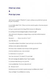 English Worksheet: Chat-up lines & pick-up lines