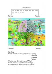 English Worksheet: The Seasons (present simple&continuous)