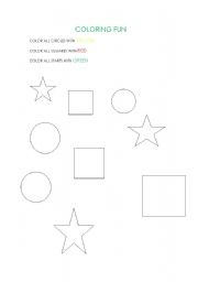 English Worksheet: Coloring fun