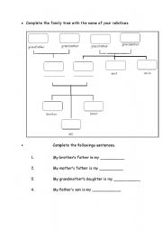 English Worksheet: MY family tree