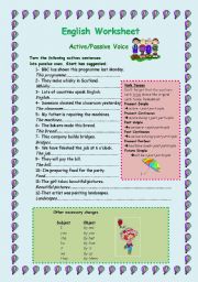 English Worksheet: Active/Passive Voice