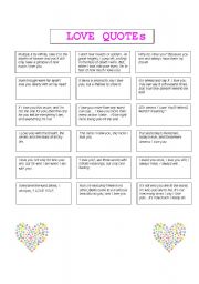 English Worksheet: simple and enjoyable love quotes