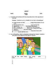 English Worksheet: Minitest_ Comparatives