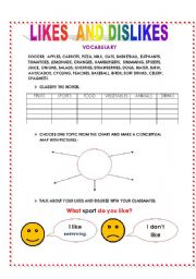 English Worksheet: LIKES AND DISLIKES