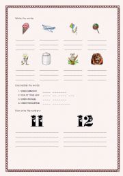 English worksheet: Learning the alphabet and numbers