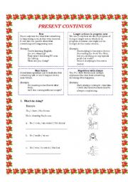 Present Continuos - Leson & Worksheet