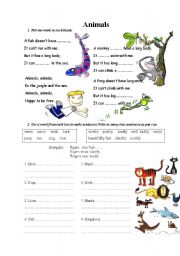 English Worksheet: animals