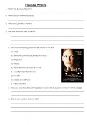 English Worksheet: FREEDOM WRITERS