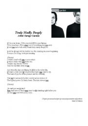 English Worksheet: Music Activity Savage Garden Truly Madly Deeply