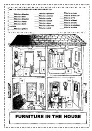 Furniture in the house    Match the numbers to the images This is