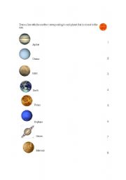 English Worksheet: the planets