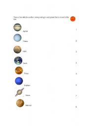 English worksheet: the planets