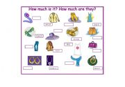 English Worksheet: How much (Student A) - Female Clothes