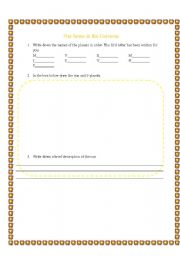English worksheet: The Planets and the Sun