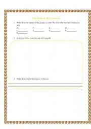 English Worksheet: The Planets and the Sun