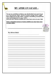 English worksheet: My African Safari