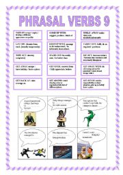 English Worksheet: PHRASAL VERBS 9