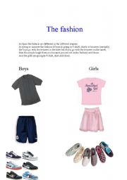 English Worksheet: Fashion