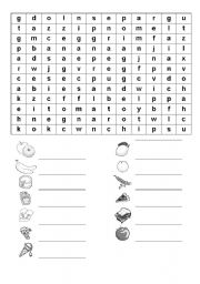 English Worksheet: Food wordsearch