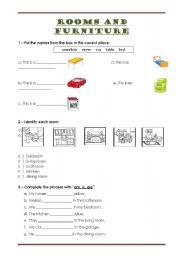 English Worksheet: Rooms and Furniture