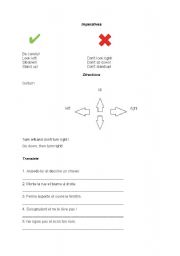 English Worksheet: Imperatives/directions