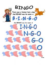 English Worksheet: Bingo