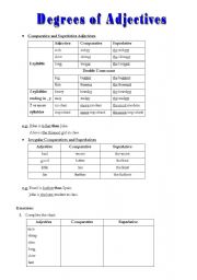 English Worksheet: Degrees of Adjectives