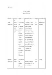 English worksheet: Reading: Hong Kong