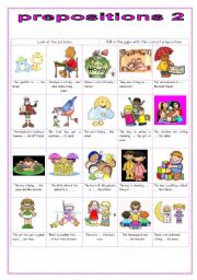 English Worksheet: PREPOSITIONS 2