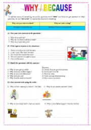 English Worksheet: why/because