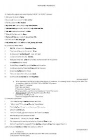 English worksheet: pronouns