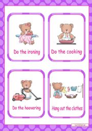 English Worksheet: HOUSEWORK  -  14 flashcards  (1)