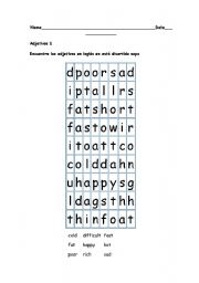 English Worksheet: Adjectives